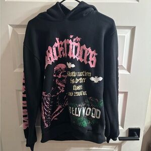 Black Graphic Hoodie for Men